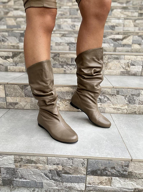 Nivelle Напівчоботи жіночі Nivelle капучино натуральна шкіра зимові висота 24см обхват 34-36см Коломыя - изображение 3