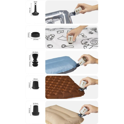 Насос для надувних меблів Naturehike CNK2300DQ022 + нічник + вентилятор, бежевий (6976507665971) Вінниця - фото 11