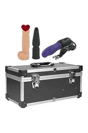 Портативна секс-машина Diva Tool Box у валізі, з пультом та трьома насадками Vac-U-Lock, чорна Sex Aura Київ