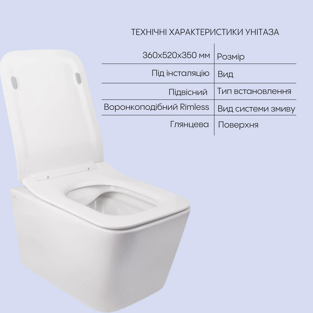 Комплект Qtap Crow 2 в 1: унитаз подвесной Rimless + биде подвесное Киев - изображение 3