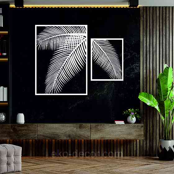 Декоративное настенное Панно «Пальма» Декор на стену 110*90 см, Белый Киев