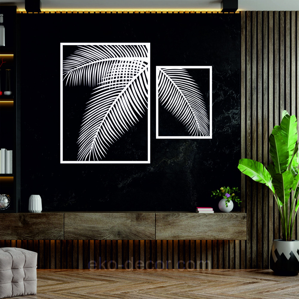 Декоративне настінне Панно «Пальма» Декор на стіну 110*90 см, Білий Київ - фото 3
