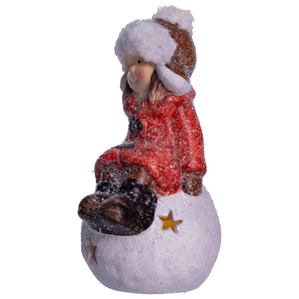 Yiwu Новорічна декоративна фігурка з підсвіткою 9.5×8×16 (см) Новорічний декор Дівчинка на сніг Коломия - фото 5