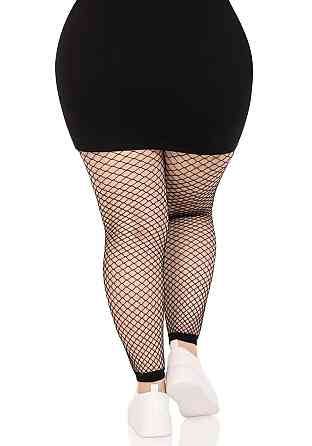 Колготки без стопи Leg Avenue Industrial Net footless tights, 1X/2X, чорні, в сітку Sex Aura Київ