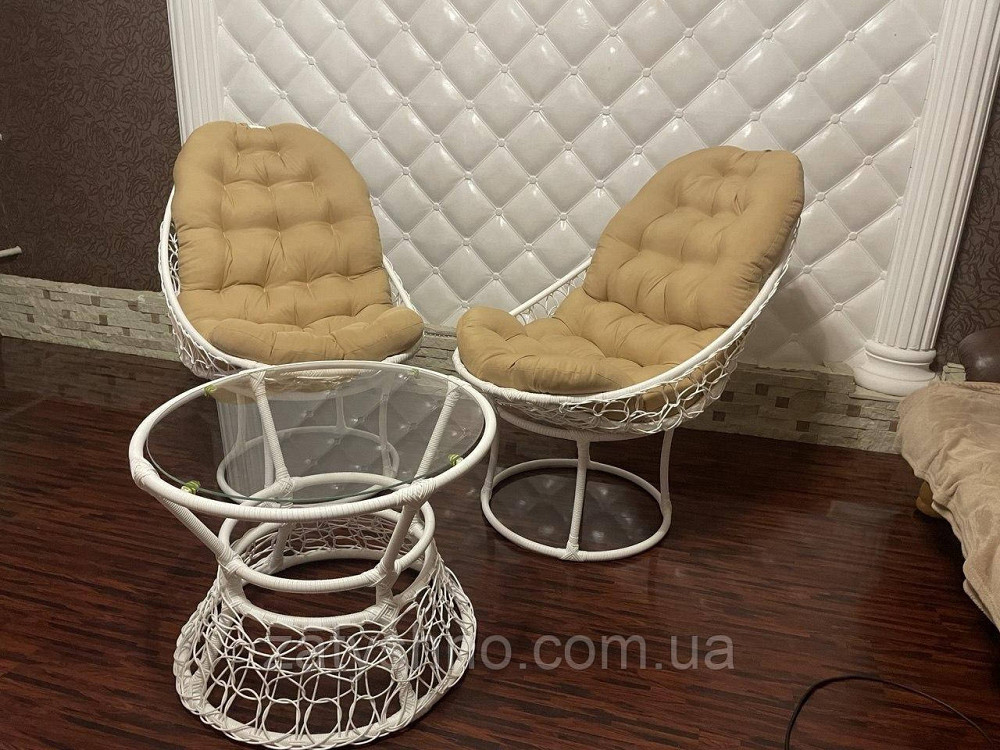 Меблі з ротанга біла балконна Київ - фото 9