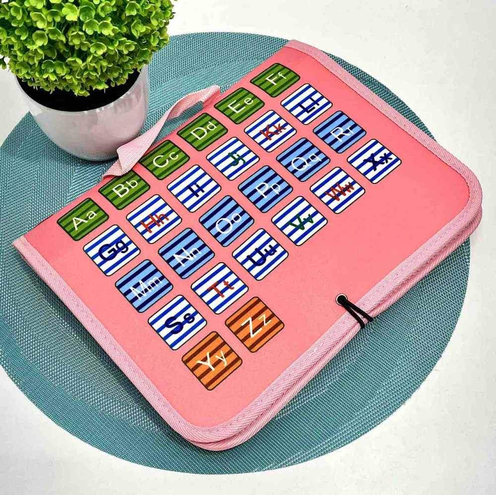 Сумочка розвиваюча тканинна з навчальними елементами Рожева (C60521) Чернігів - фото 7