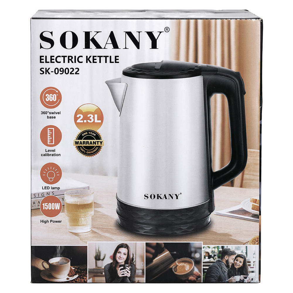 Sokany Електрочайник з автоматичним вимкненням 2,3 л Sokany побутовий 1500 Вт SK-09022 Київ - фото 7