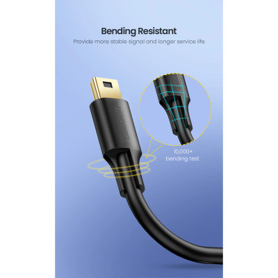 Дата кабель USB 2.0 AM to Mini 5P 2.0m US132 black Ugreen (30472) Вінниця - фото 7