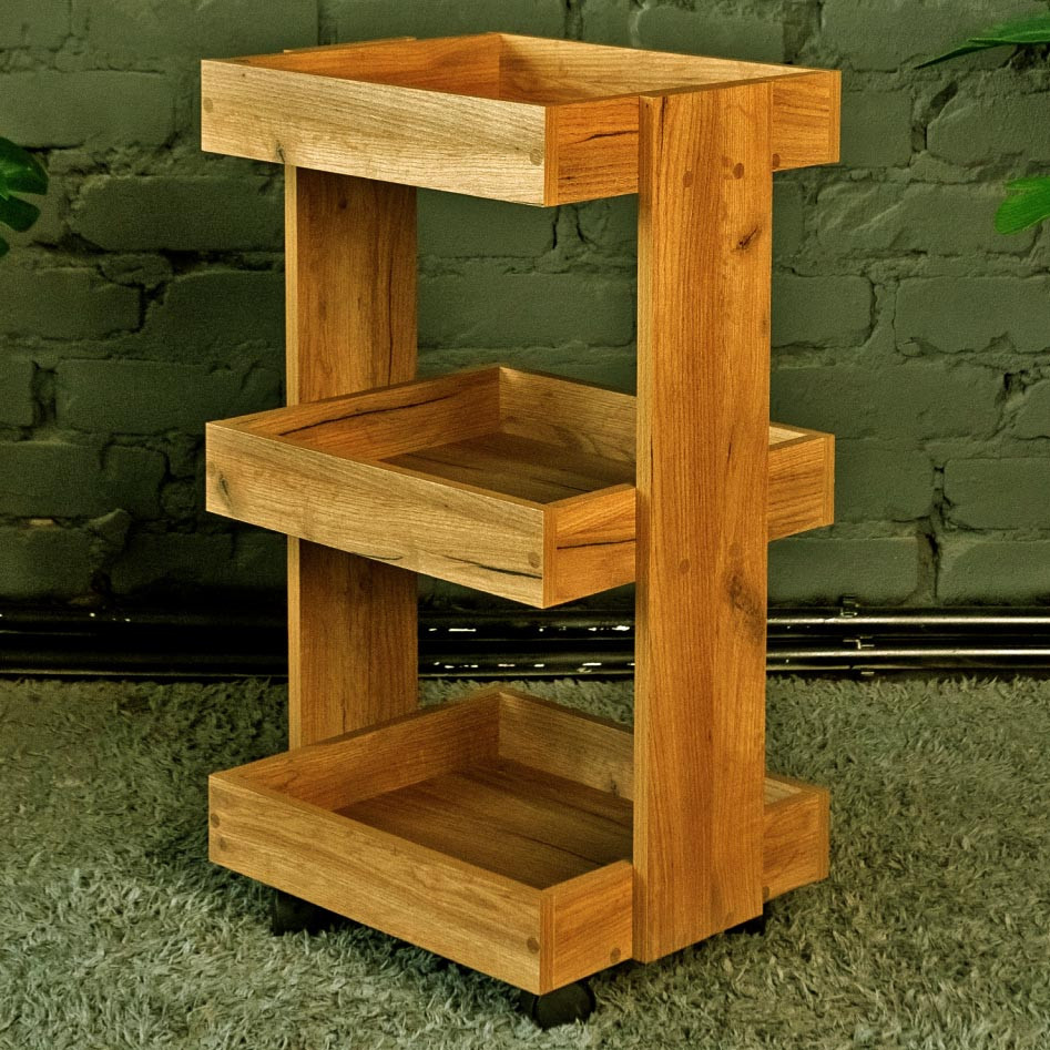 Етажерка для ванної на коліщатах "Хазелтон" охра Миколаїв - фото 1