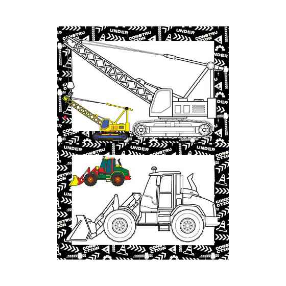 Книжка розмальовка "Будівництво" РМ-48-53 с цветными подсказками Вінниця