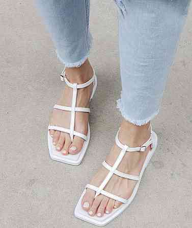 Zemira Босоніжки жіночі білі ZEMIRA 05200 літні, натуральна шкіра / Шкіряні босоніжки на низько Коломия