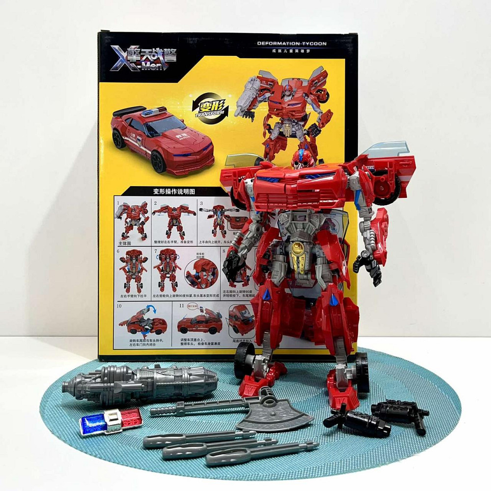 Робот-трансформер машинка 24см з аксесуарами Червоний (JJ707A-B-C) Чернігів - фото 7