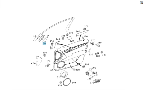 Mercedes-Benz  A2047200248 9051 Накладка - трикутник ВЧ динаміка передніх правих дверей чорна C-Class Estate S204 C-Class W204 Одеса
