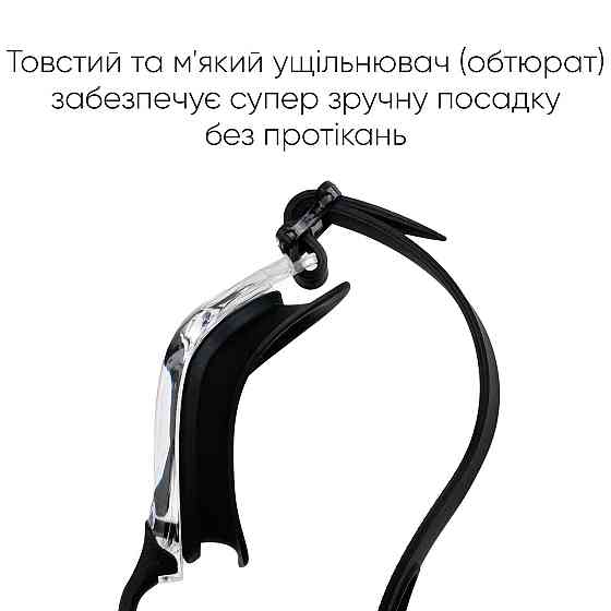 Окуляри для плавання Renvo Dande Уні Anti-fog Чорний OSFM (2SG200-01) Київ