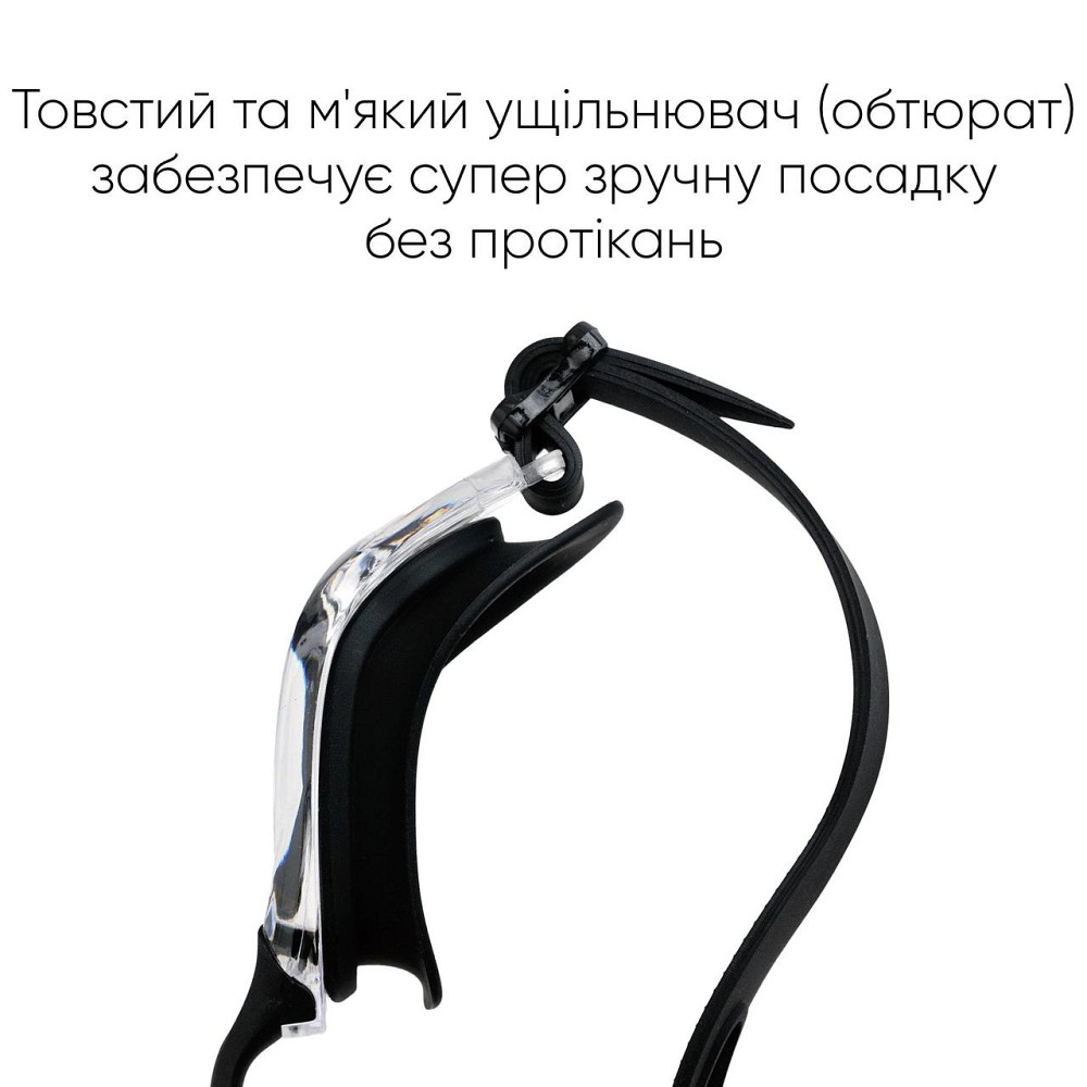 Окуляри для плавання Renvo Dande Уні Anti-fog Чорний OSFM (2SG200-01) Київ - фото 2