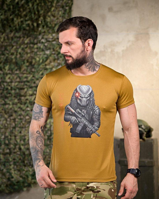 Тактическая потоотводящая футболка predator coyot ПП4652 Одесса - изображение 1