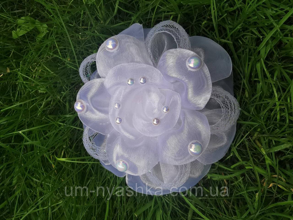 Бант большой школьный белый 15 см Кривой Рог - изображение 2