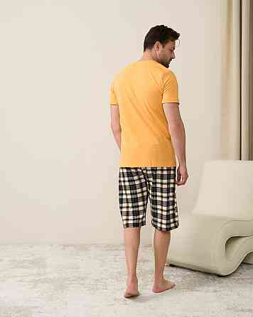 Чоловічий комплект для дому та відпочинку з шортами в карту — Excellent Tom John L Київ