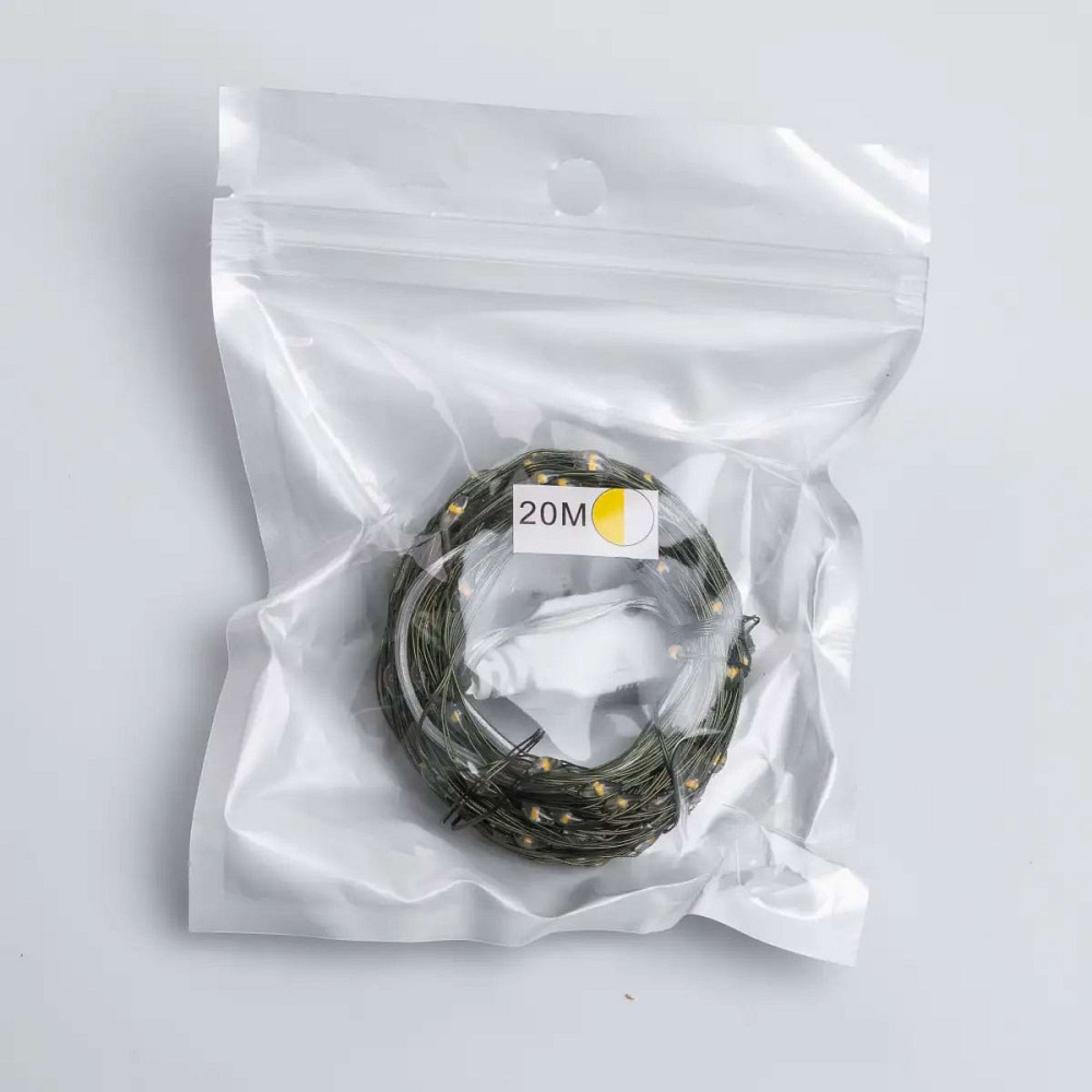 Garlando Гірлянда роса 20 метрів USB на 200 led світлодіодів крапля на зеленому дроті жовта USB Коломия - фото 3