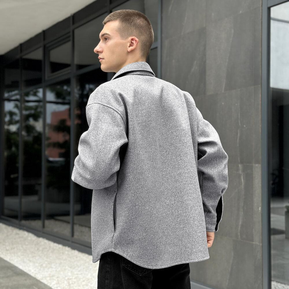 Тепла чоловіча сорочка Pobedov Mars. Сорочка-пальто осіння сіра Київ - фото 7