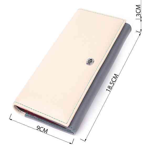 Практичний гаманець для стильних жінок із натуральної шкіри ST Leather 22519 Різнокольоровий Київ