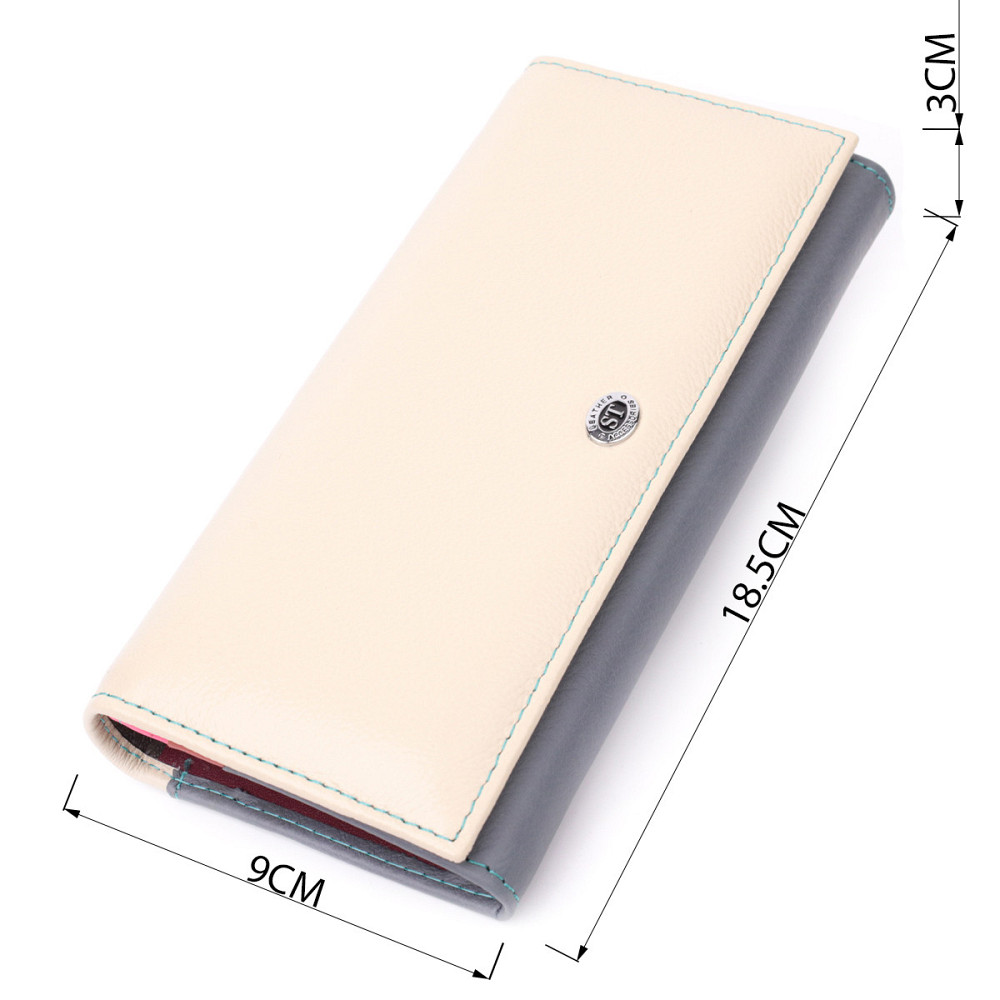 Практичный кошелек для стильных женщин из натуральной кожи ST Leather 22519 Разноцветный Киев - изображение 3