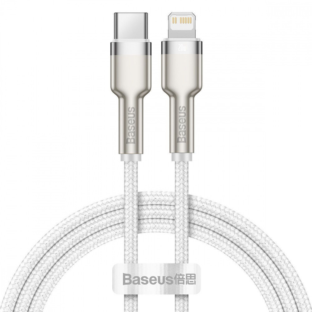 Кабель Baseus Cafule Metal Type-C to Lightning PD 20W 1м білий Львів - фото 1