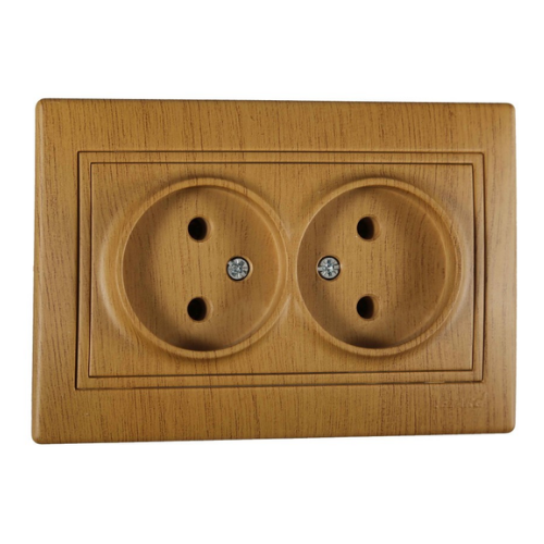 MIRA дуб класичний матовий Розетка внутрішня 2-а без заземлення Лезард Житомир - изображение 1