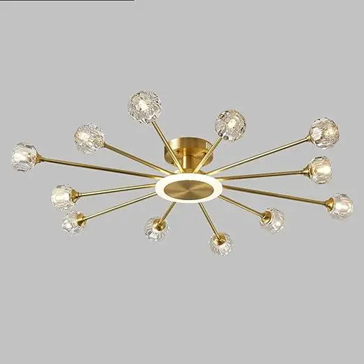 Светодиодная люстра Луч 8810-С (Золотистая) на 12+1 плафонов Винница