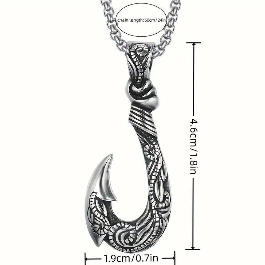 Кулон чоловічий Рибальський Гачок | Підвіска на ланцюжку 60 см, 4.6×1.9 см Київ - фото 4