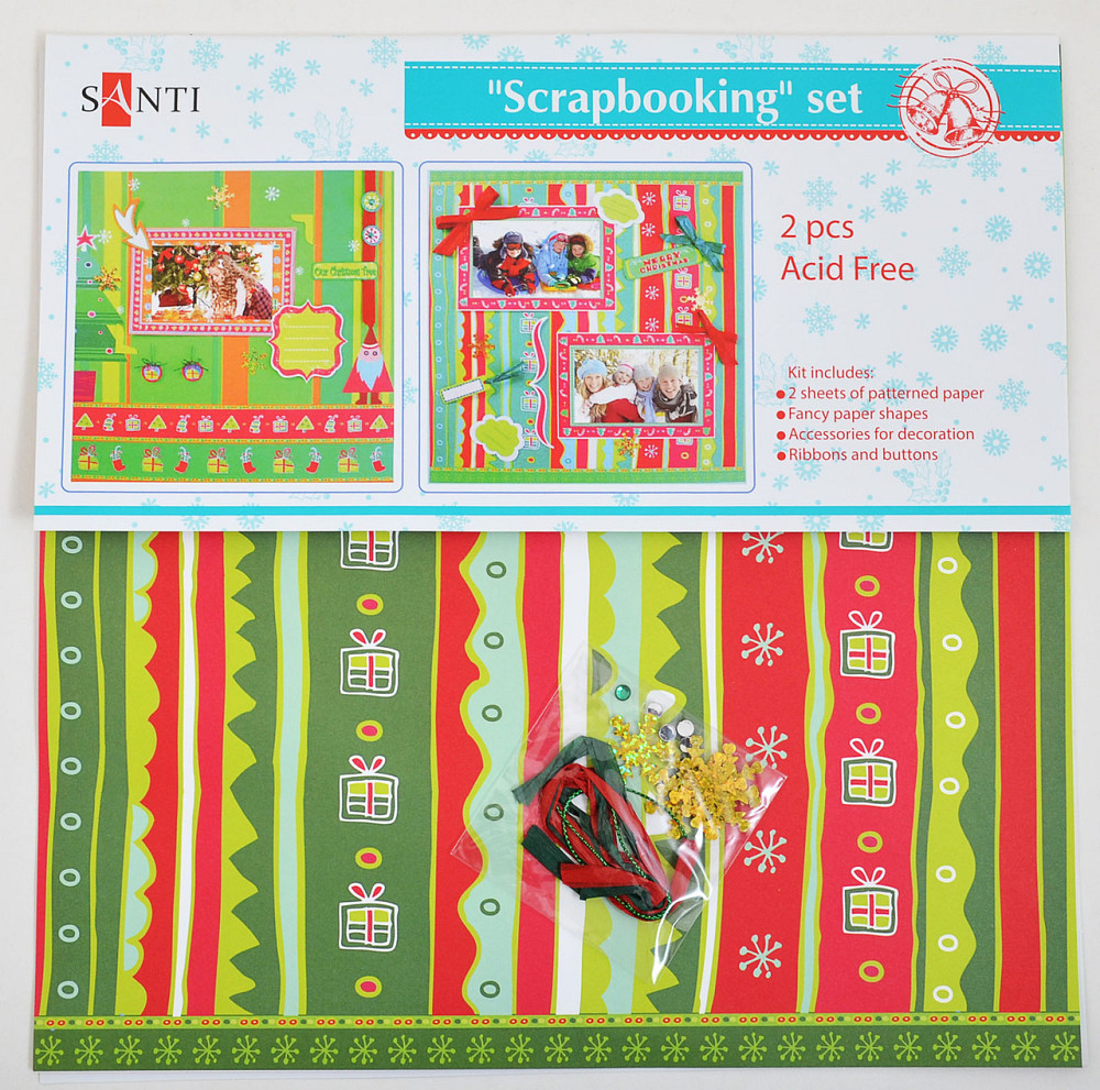 Набір паперу для скрапбукінгу "Santi" 952441 "Скрап-страничка" зелена, шт Київ - фото 1