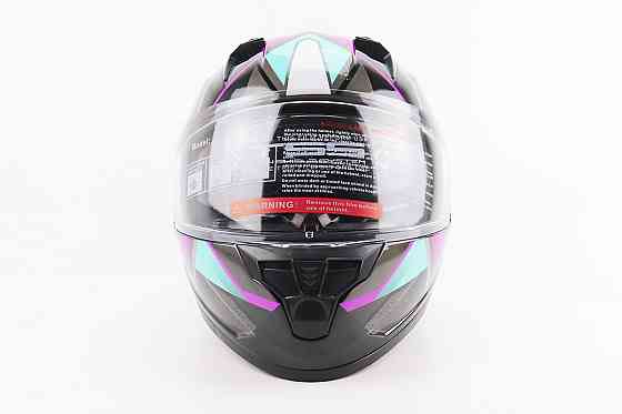 Шолом інтеграл, закритий (сертифікація DOT)+відкидні окуляри BLD-M67 L (59-60см), ЧОРНИЙ/ФІОЛЕТОВО-БІРЮЗОВИЙ Киев