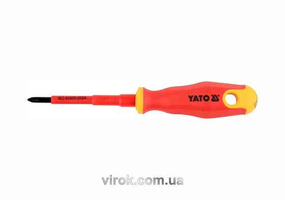 Викрутка хрестова діелектрична ізольована YATO : PH1 x 80 мм. VDE до 1000V [12/120] Одеса