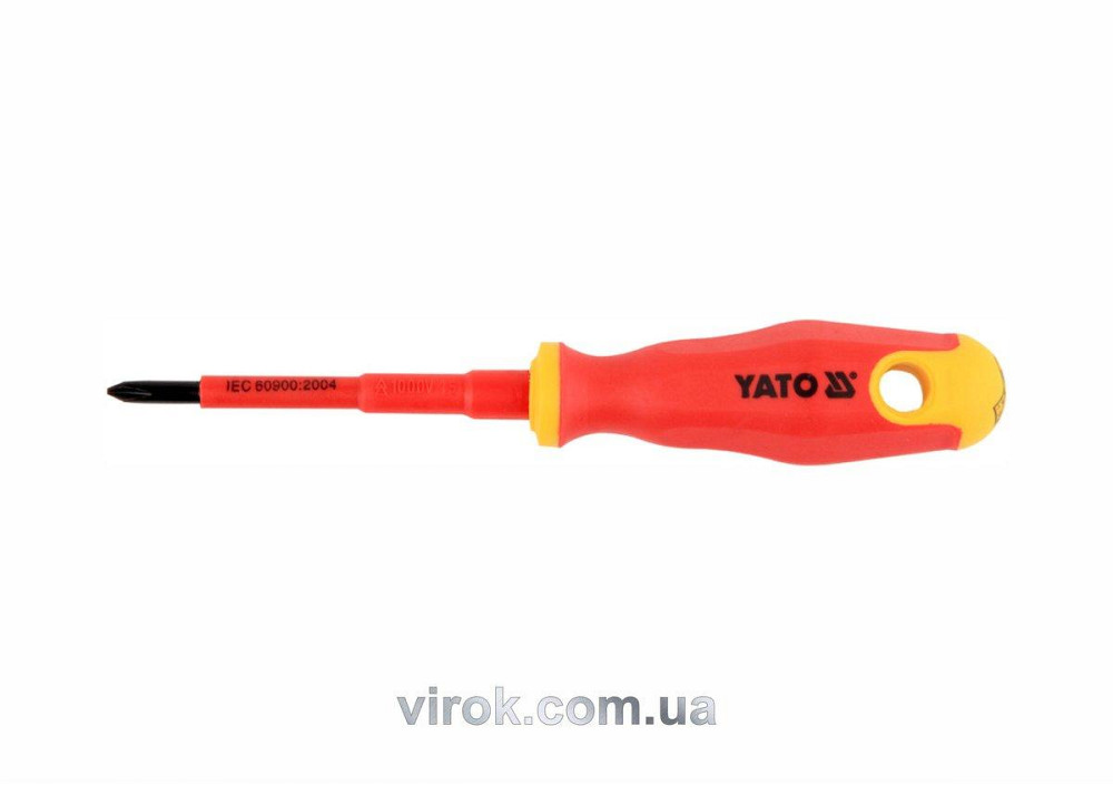 Викрутка хрестова діелектрична ізольована YATO : PH1 x 80 мм. VDE до 1000V [12/120] Одесса - изображение 1