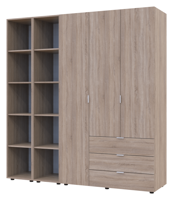 Комплект шаф для одягу Doros Гелар (3 шт.) 192,6х49,5х203,4 см Дуб сонома (DRS-011150) Львів - фото 1