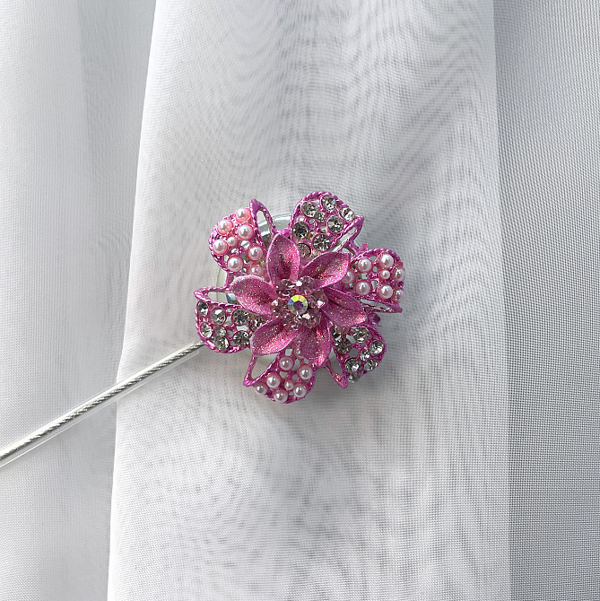 Магніти для штор та гардин "Flowers" набір 2 шт Рожевий (81-230) Київ - фото 2