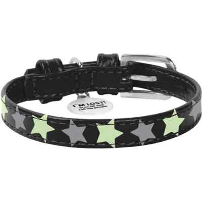 Ошейник для животных WAUDOG Glamour с QR паспортом "Звездочка" XS Ш 12 мм Д 19-25 см черный (35831) Винница