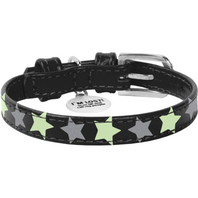 Ошейник для животных WAUDOG Glamour с QR паспортом "Звездочка" XS Ш 12 мм Д 19-25 см черный (35831) Винница - изображение 2