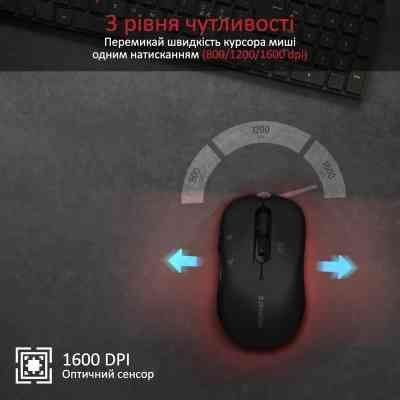 Мышка Promate Slider Wireless Black (slider.black) Винница