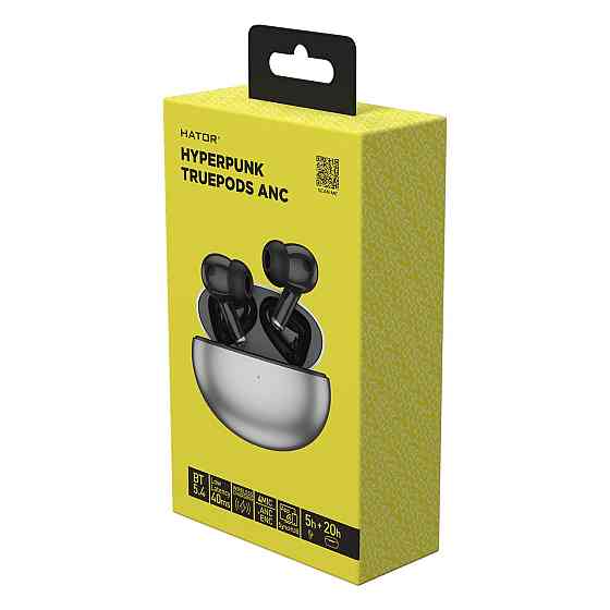 Bluetooth-гарнітура Hator Hyrrpunk Truedots SyncHUB Black (HTA430) ( Чорний/Сріблястий ) Харьков