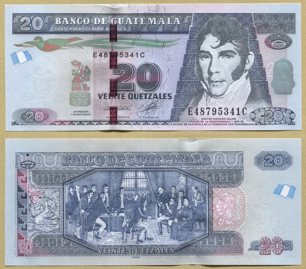 Guatemala Гватемала - 20 Quetzales 2011 UNC P. 124b Полтава - изображение 1