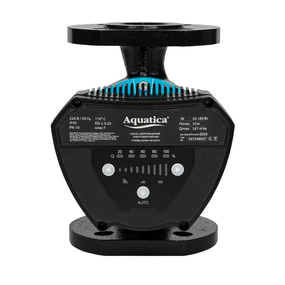 Насос циркуляційний енергоощадний фланц 10-185 Вт Hmax 10 м Qmax 167 л/хв DN40 220 мм + відповідає флан AQUATICA GPA40-10F/220 IV Київ - фото 6