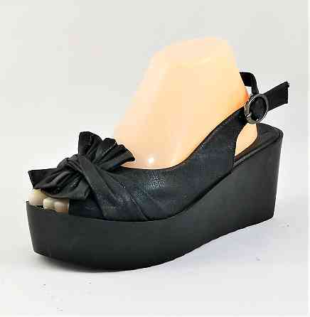 Женские Сандалии Босоножки на Танкетке Платформа Черные Летние (размеры: 36,37) - 21-1 Днепр