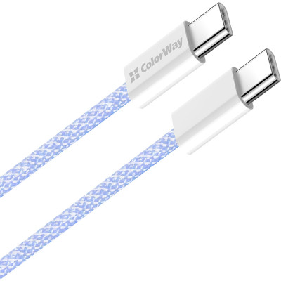 Дата кабель USB-C to USB-C 1.0m 60W 3.0А purple ColorWay (CW-CBPDCC061-PU) Винница - изображение 8