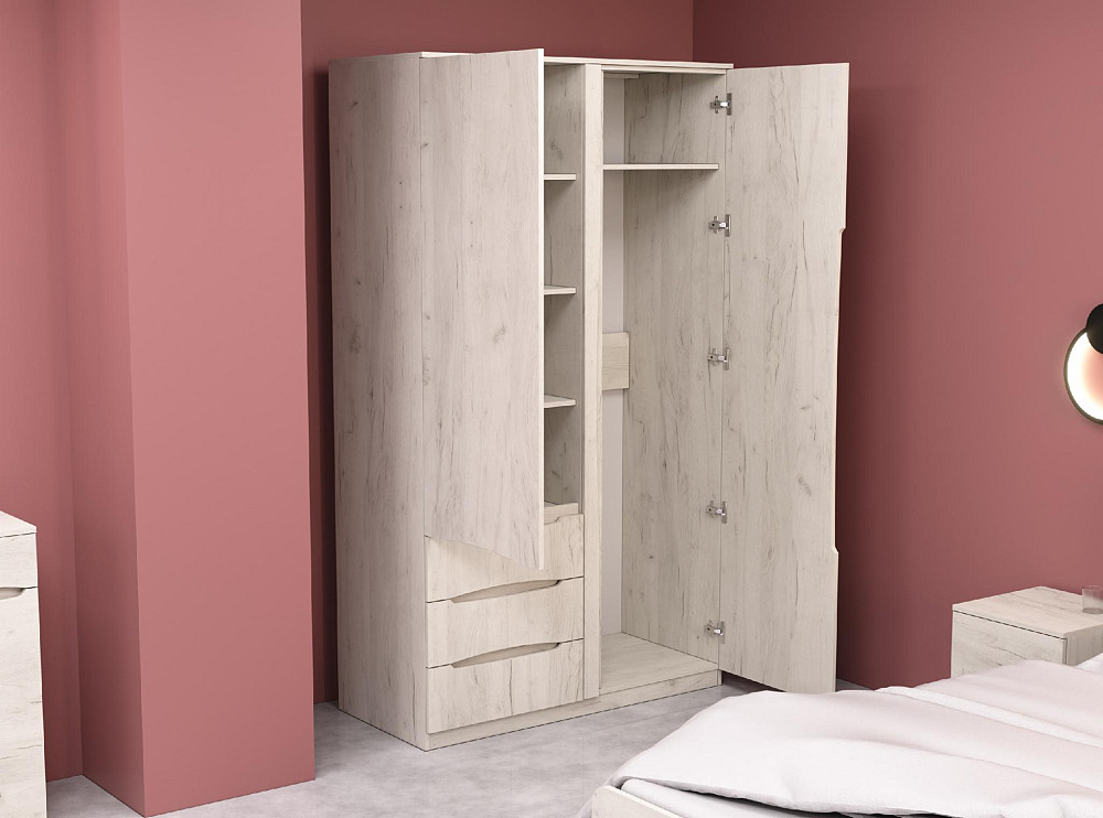 Шкаф Дельта 1, Дуб Крафт Білий, 1200х550х2100 Львов - изображение 4