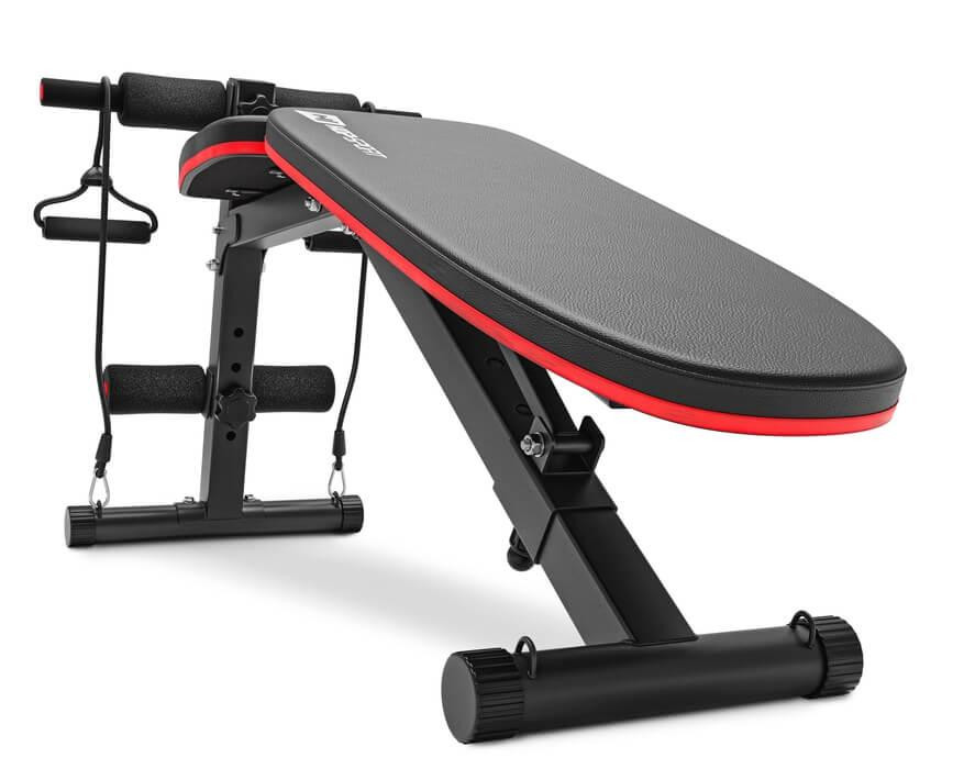 Тренувальна лава для дому та спортзалу, регульована з еспандерами Спортивна лава для тренувань HopSport Київ - фото 3