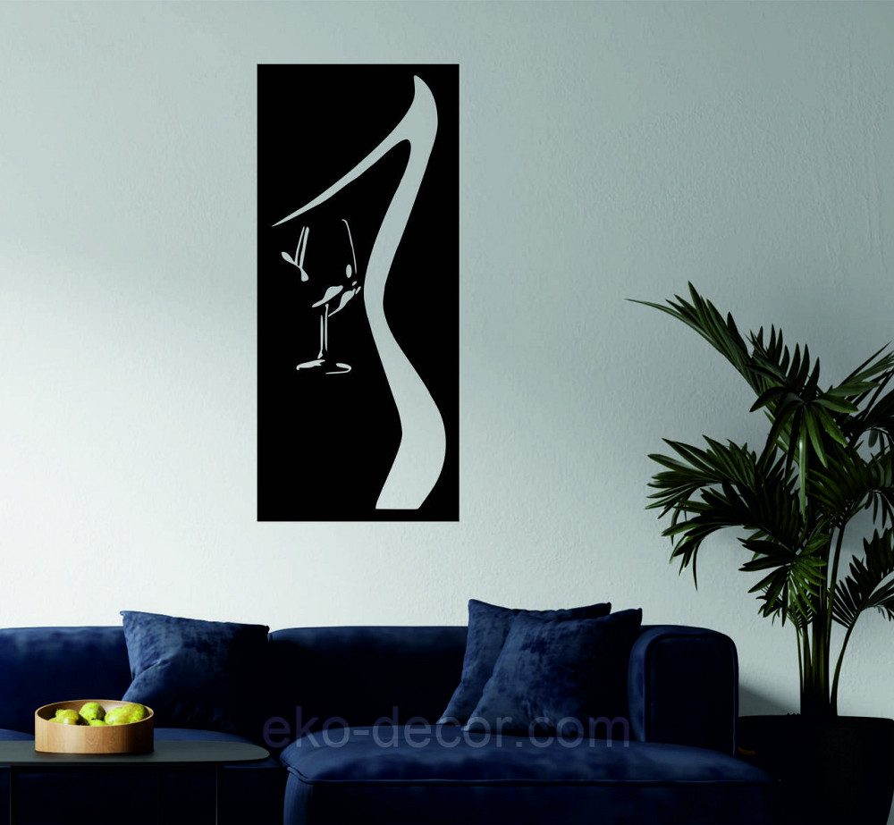 Декоративное настенное Панно «Силуэт женщины», Декор на стену 70*30 см, Черный Киев - изображение 2