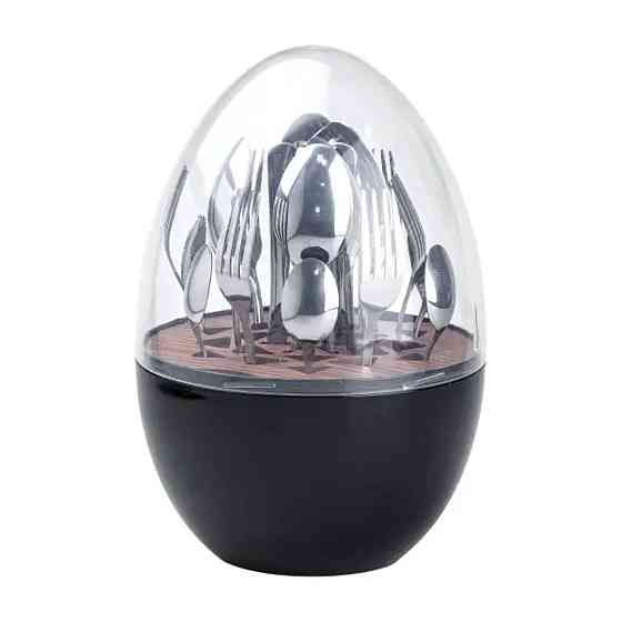 TS Kitchen Набір столових приладів на 6 персон із нержавіючої сталі 24 штуки з підставкою Яйце Киев