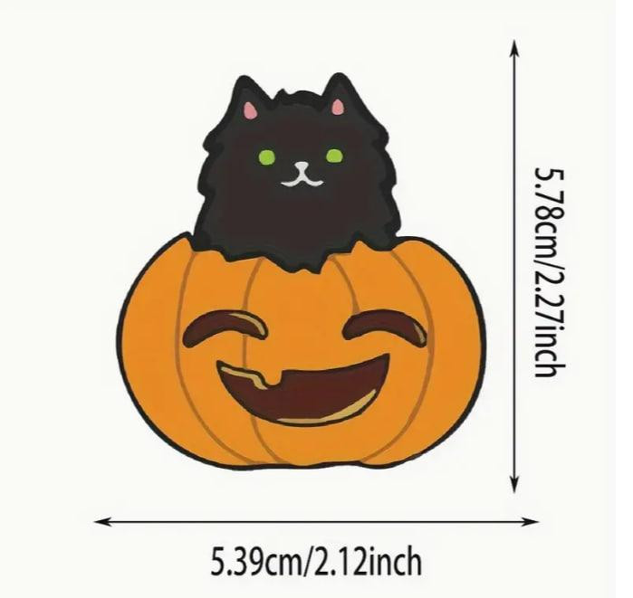 Набір вінтажних вінілових наклейок на Хеллоуїн, набір наклейок з гарбузами та відьмами для підлітків Київ - фото 6