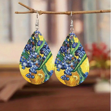 Серьги эксклюзивные Ван Гог Ирисы Киев - изображение 1